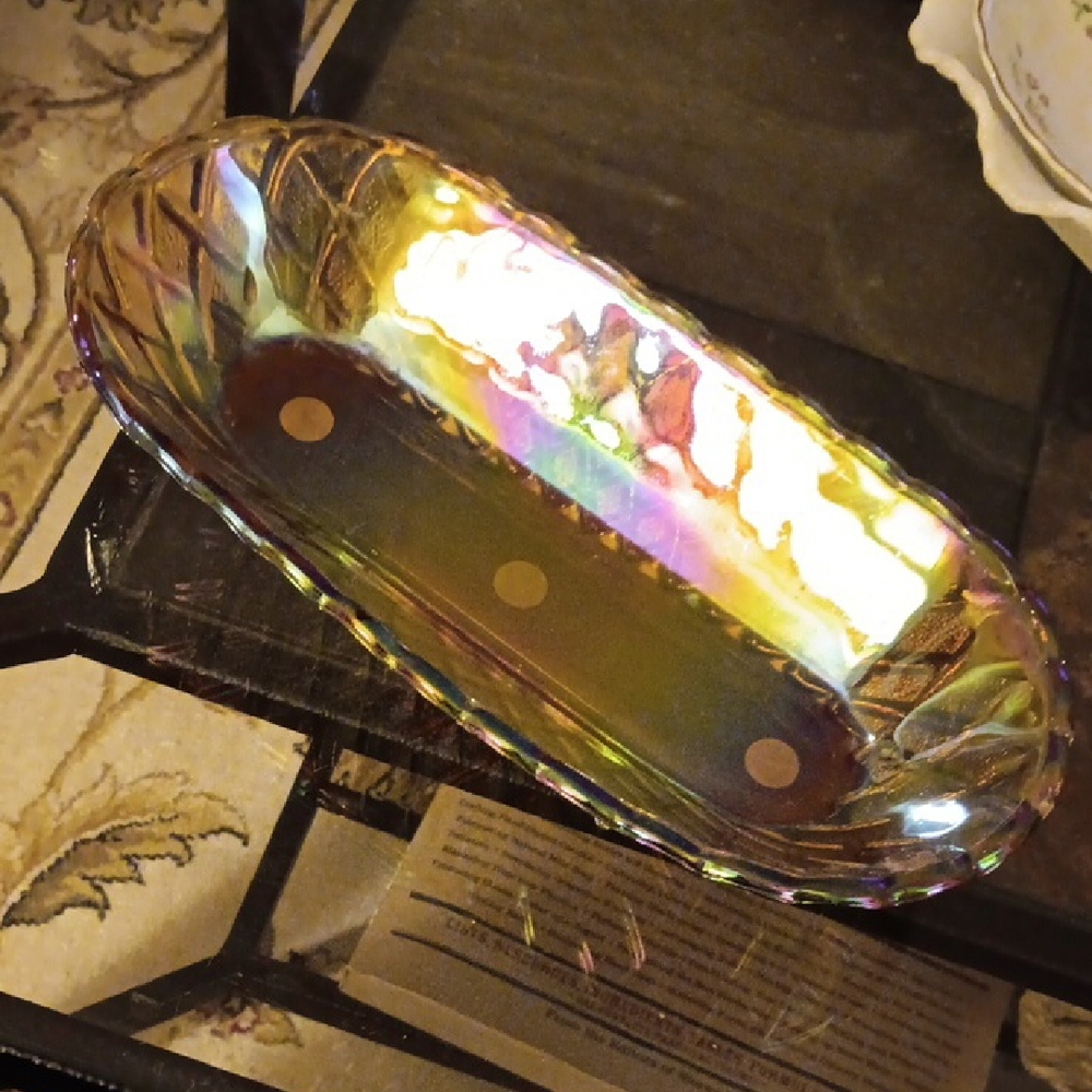 CARNIVAL GLASS CELERY BOWL